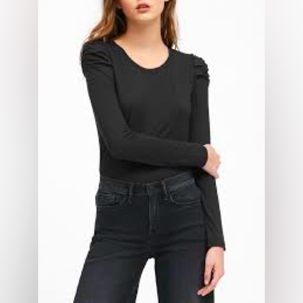 Banana Republic Threadsoft | Long sleeve rouched puff shoulder top shirt | small
